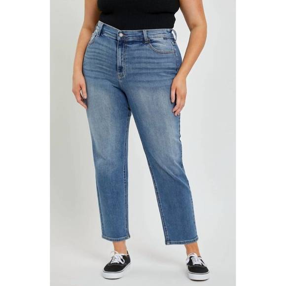 NEW CELLO mid rise crop mom jeans in med - Picture 1 of 3
